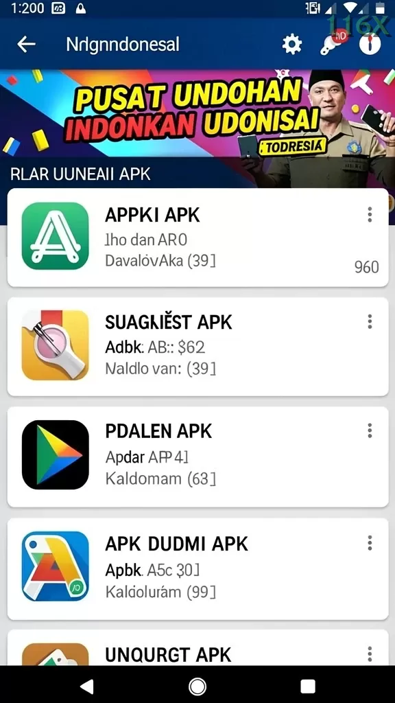 Cuplikan layar MADU303 — menu navigasi